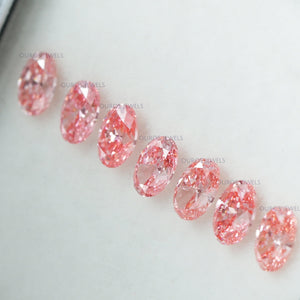 0.31 Carat Each Pink Oval Lab Diamond Ouros Jewels