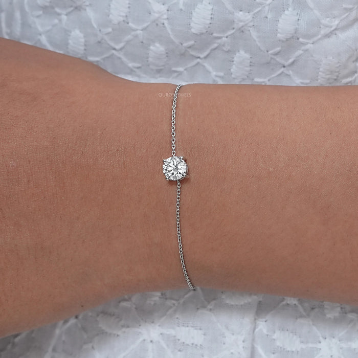 Round Cut Solitaire Lab Diamond Bracelet