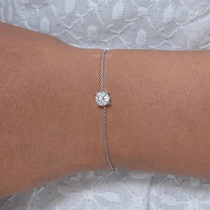 Solitaire Round Cut Diamond Chain Bracelet