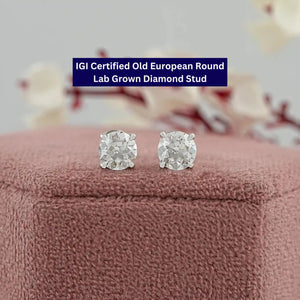 OEC Round Lab Grown Diamond Stud Earring