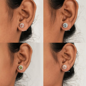 [Pink, Green, Blue Stud Earrings]-[Ouros Jewels]