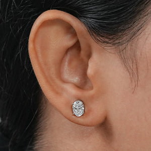 Oval Lab Grown Diamond Studs Earrings