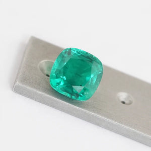 Colombian Emerald Cushion Lab Made Gemstone