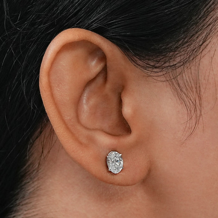 Oval Lab Grown Diamond Studs Earrings