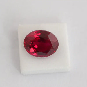 Zambian Ruby Oval Cut Gemstone With IGI  Certified Diamond