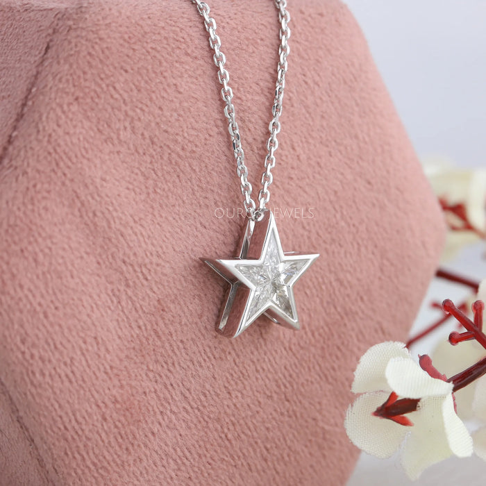 Star Shaped Pie Cut Diamond Necklace