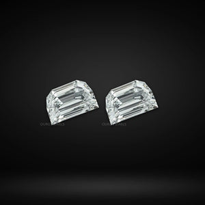 Step Cut Half Moon Diamond Matching Pair