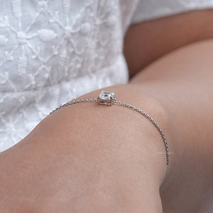 Brilliant Asscher Cut Diamond Delicate Bracelet