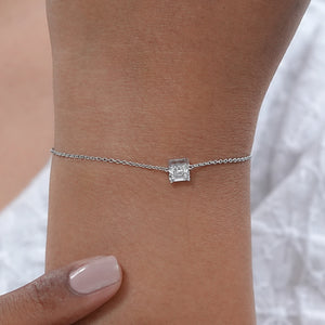 Brilliant Asscher Cut Diamond Delicate Bracelet