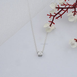 Asscher Cut Lab Made Diamond Pendant