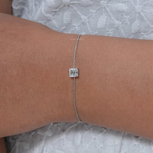 Brilliant Asscher Cut Diamond Delicate Bracelet