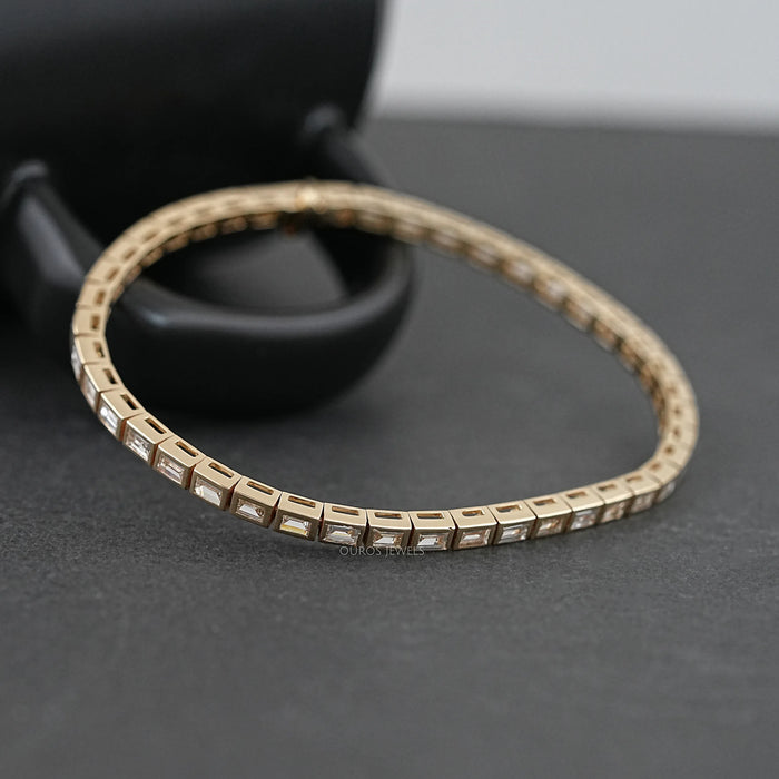 Straight Baguette Cut Channel Set Tennis Bracelet