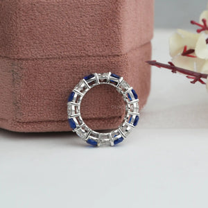 cushion and round diamodn eternity ring 