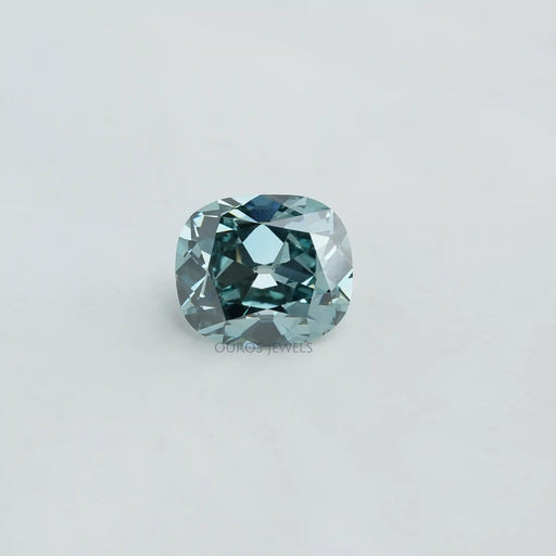 bluish green cushion cut loose diamond