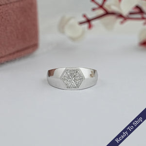 Triangle Lab Diamond Wedding Band