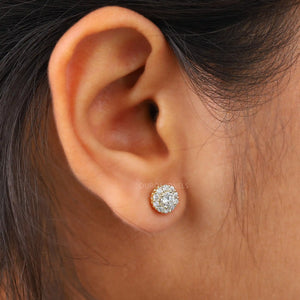 Halo Round Diamond Stud Earrings