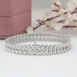 Round Lab Diamond Cluster Tennis Bracelet