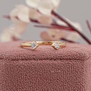 Open Cuff Lab Diamond Dainty Ring