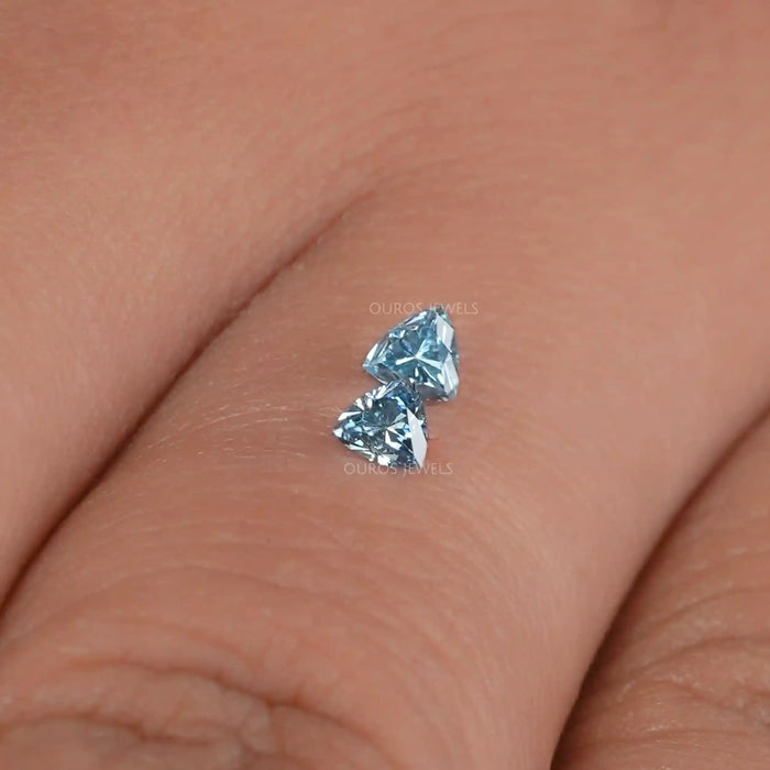 Blue Trillion Cut Loose Diamonds Pair