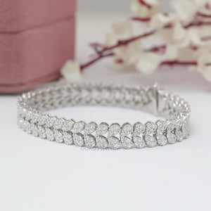 Round Lab Diamond Cluster Tennis Bracelet