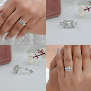 Carre Cut Lab Diamond  Halo Ring