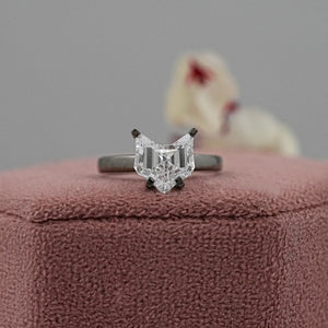 Antique Cat Face Cut Diamond Solitaire Ring