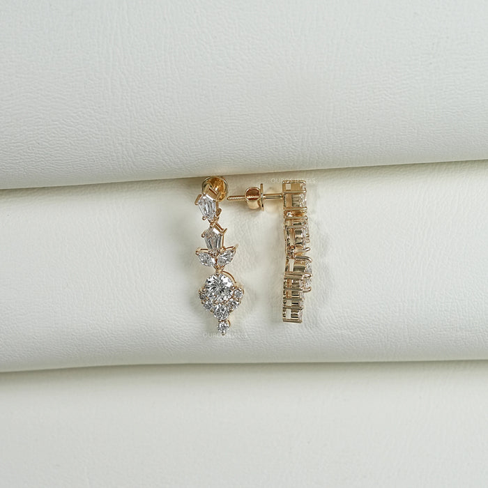 Multi Diamond  Dangle Earring