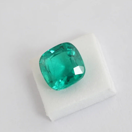 Colombian Emerald Cushion Lab Made Gemstone