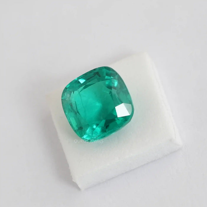 Colombian Emerald Cushion Lab Made Gemstone