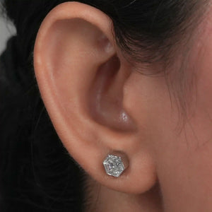 hexagon shaped diamond earrings 