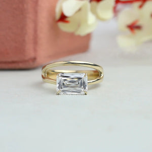 Criss-Cut Diamond Solitaire Wedding Ring