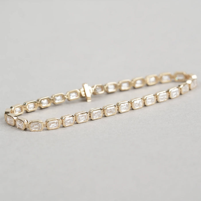 Criss Cut Lab Grown Diamond Bezel Set Tennis Bracelet