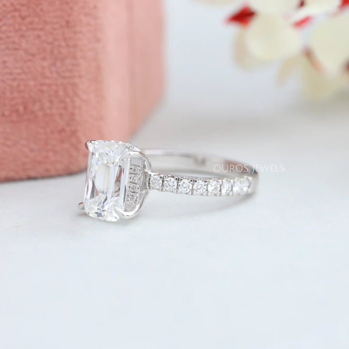 Criss-Cut Diamond Solitaire Accent Wedding Ring