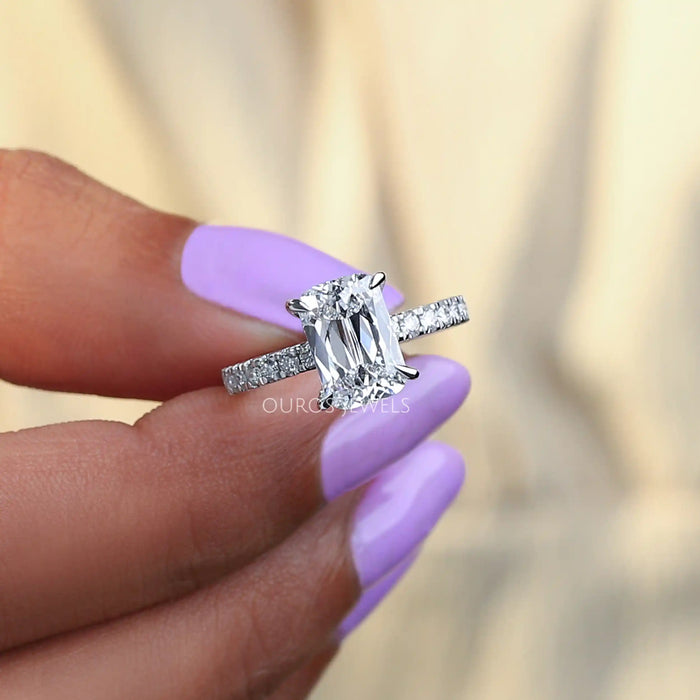 Criss-Cut Diamond Solitaire Accent Wedding Ring