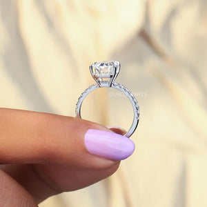 Criss-Cut Diamond Solitaire Accent Wedding Ring