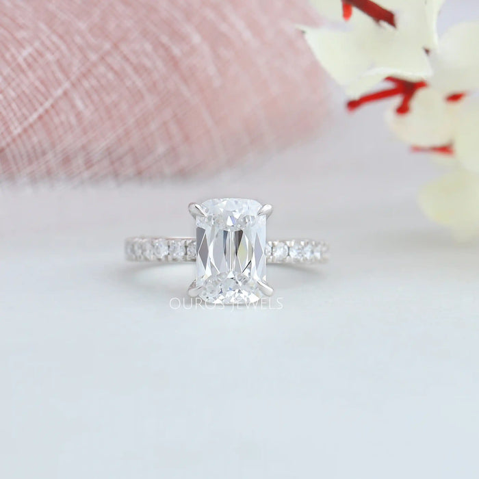 Criss-Cut Diamond Solitaire Accent Wedding Ring