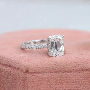 Criss-Cut Diamond Solitaire Accent Wedding Ring