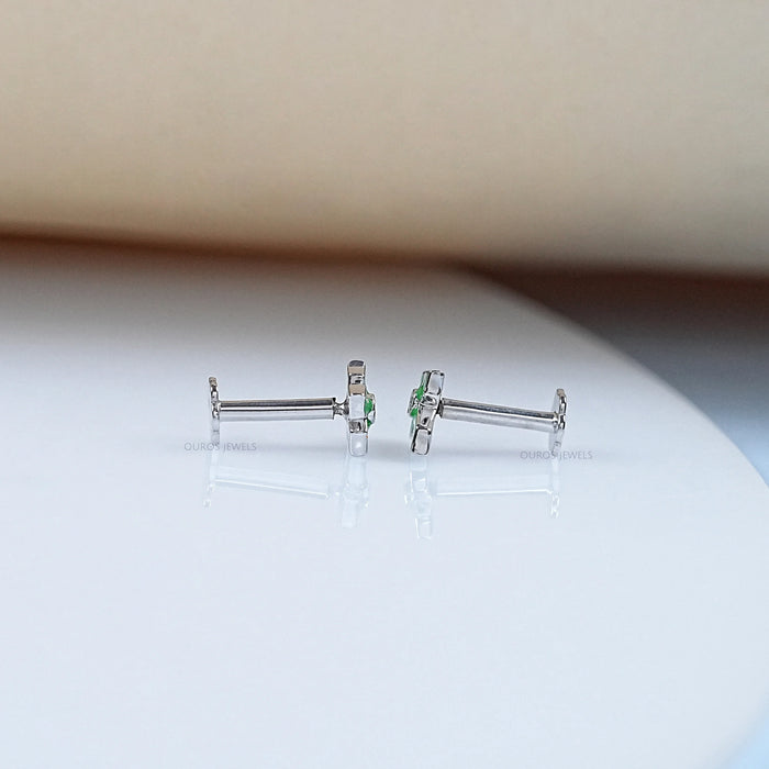 Enamel Green Cross Earrings For Kids