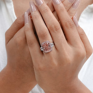 Cushion Shape Lab Diamond Halo Engagement Ring