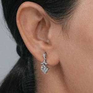 Carre Cut  Lab Diamond  Dangle  Earring