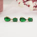 emerald and pear cut gemstone drop earrings