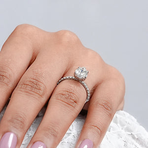 Lab Grown Pear Diamond Solitaire Accent Ring