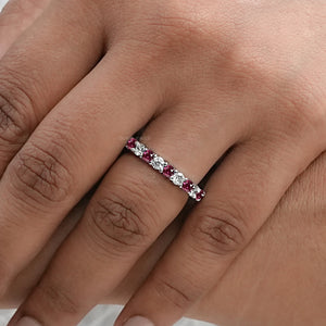 Reb Ruby And Diamond Alternative Wedding Band