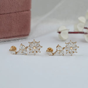 Floral  Kite Diamond  Dangle  Earring