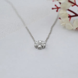 Round And Pear Cut Lab Diamond Floral Pendant