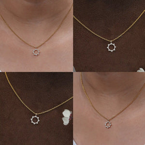 Open Circle Round Diamond Pendant