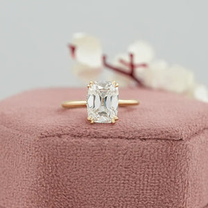 Old Mine Cushion Lab Diamond Solitaire Ring