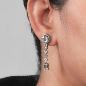 Mixed Shape Lab Diamond Drop Earrings