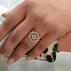 vintage old cut round diamond ring 