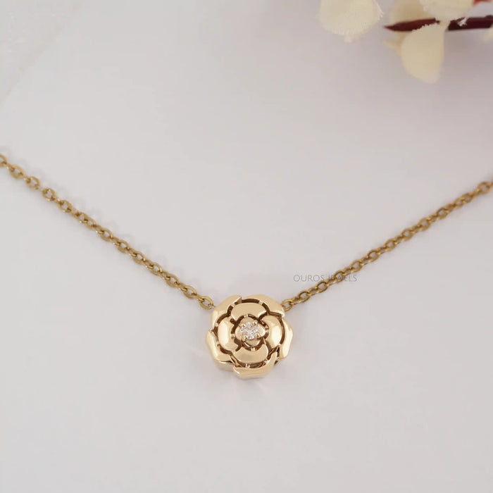 Chanel Camellia Flower Diamond Necklace